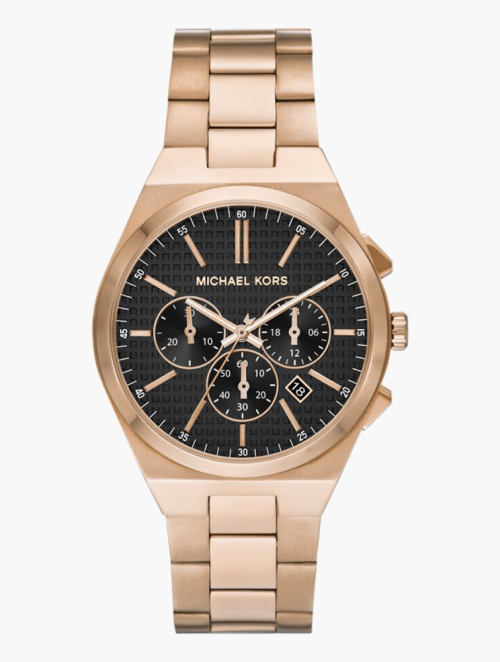 MyRunway | Shop Michael Kors Beige Gold Round Lennox Watch for Men